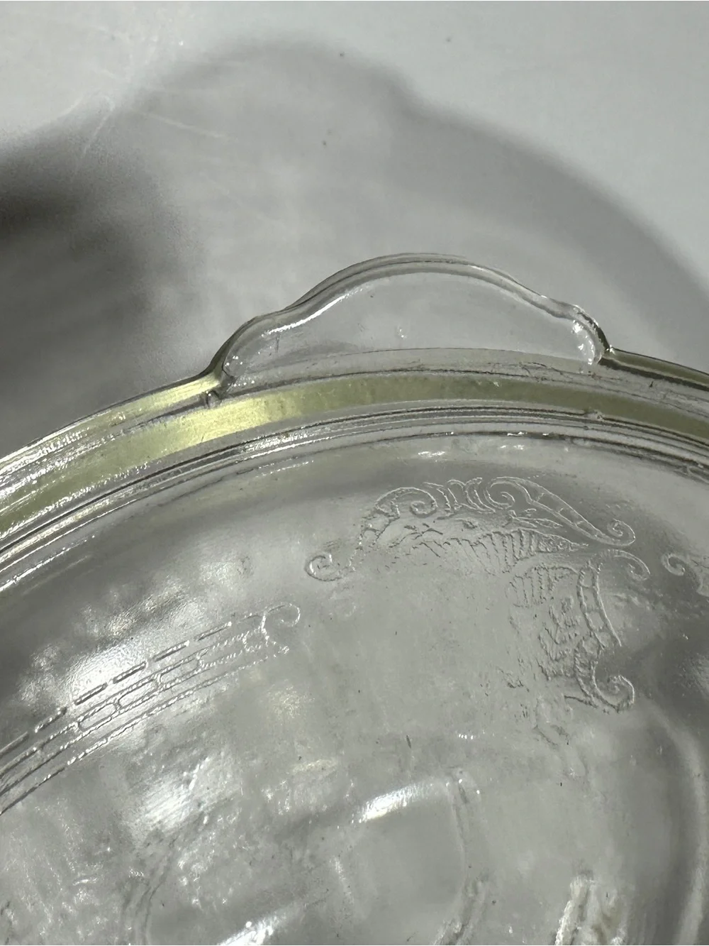 Vintage Glasbake 506 Filigree Etched Clear Glass Covered Casserole Dish
